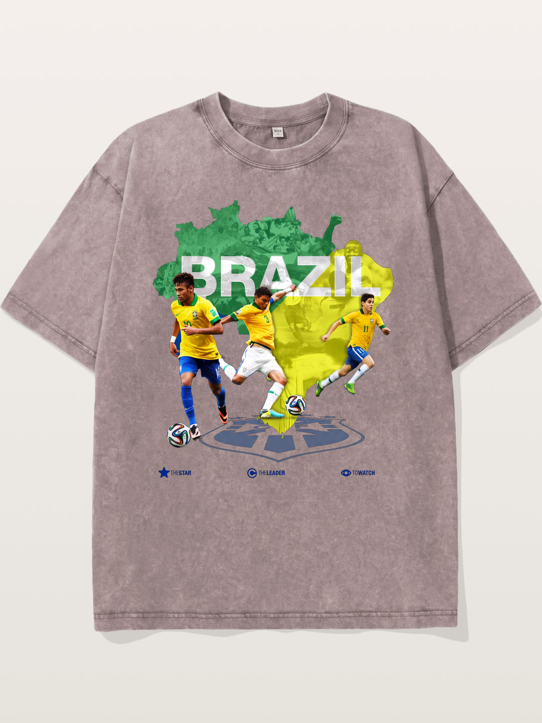 Brazil National Team Stars Collage Washed T-shirt