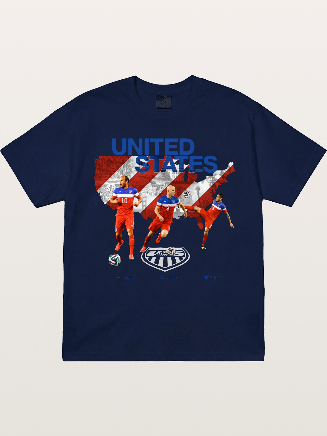 USA Soccer Stars On Map Outline Gildan T-shirt