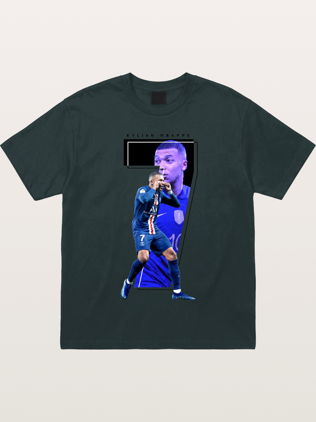 Mbappe Dual Portrait Collage Gildan T-shirt