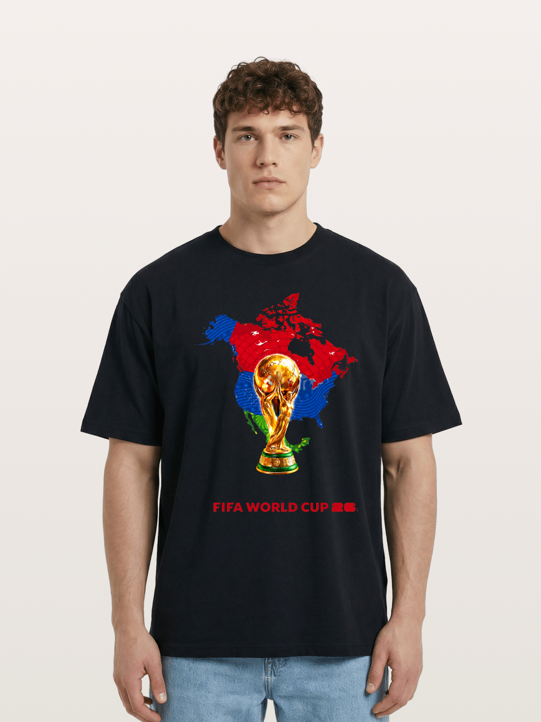 World Cup Trophy & Americas Map Cotton T-shirt
