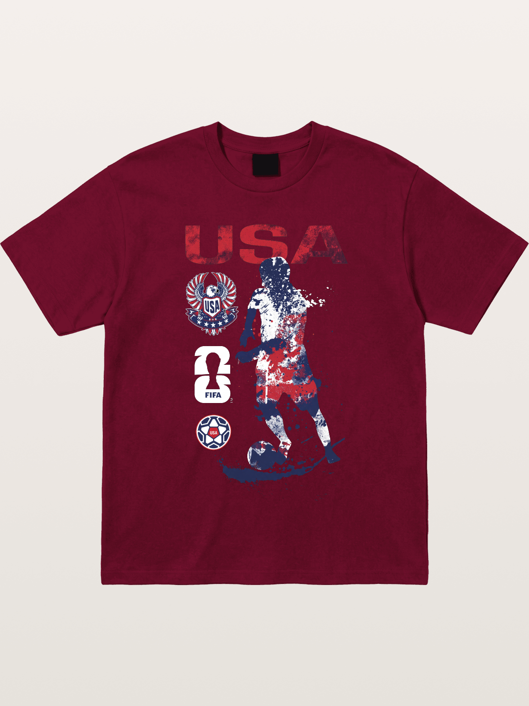 USA WC 2026 Splatter Soccer Player Gildan T-shirt