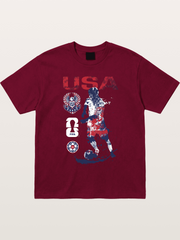 USA WC 2026 Splatter Soccer Player Gildan T-shirt