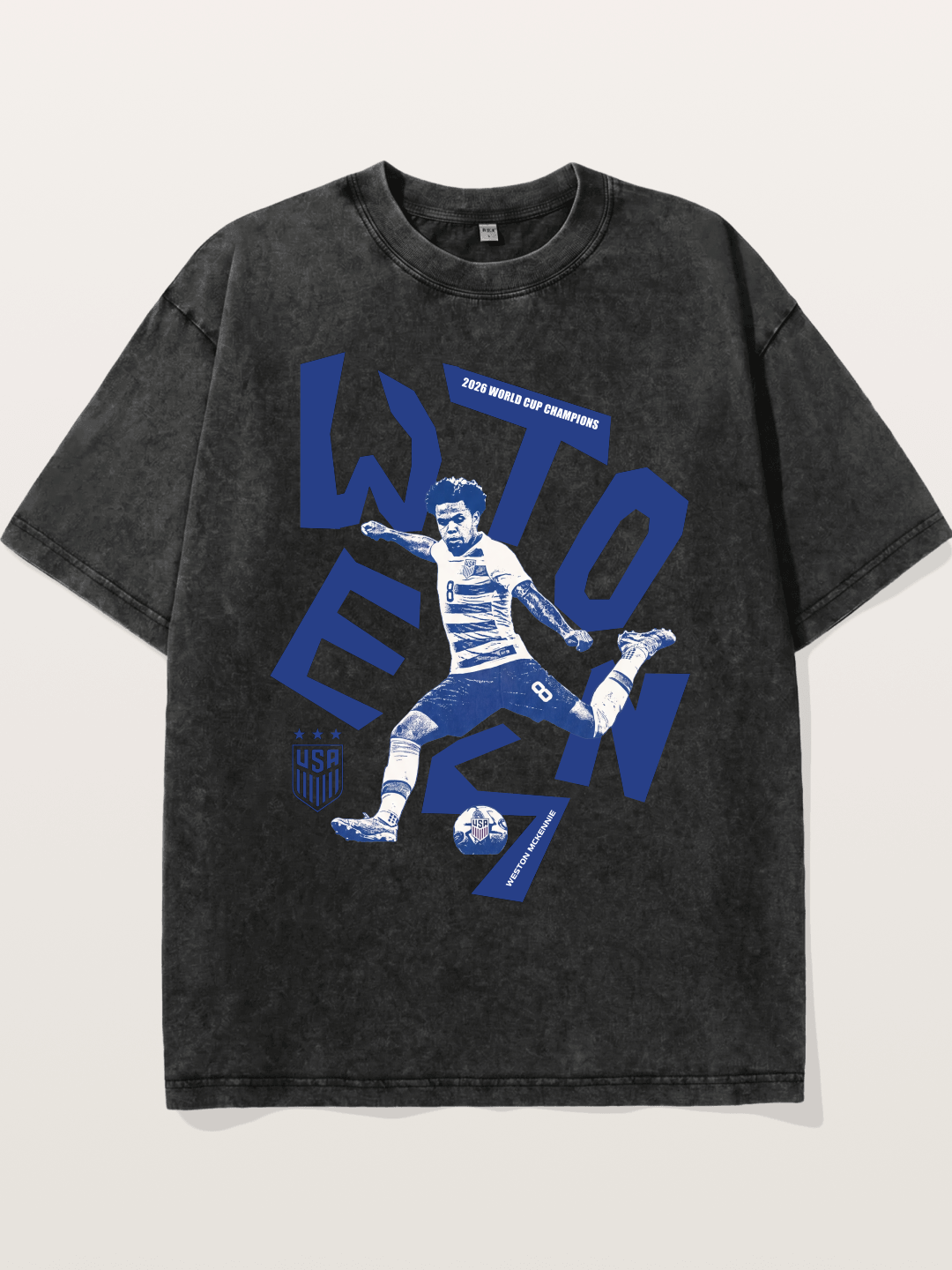 Weston Mckennie Bold USA Lettering Washed T-shirt
