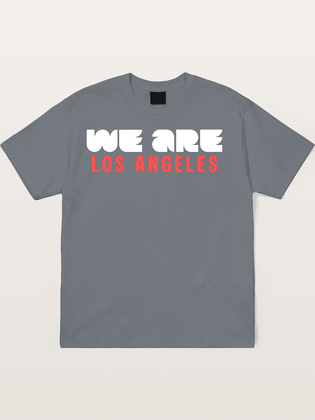 Los Angeles Red-Blue Typo Cotton T-shirt