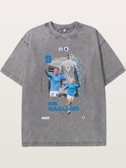 Haaland City Montage Print Washed T-shirt