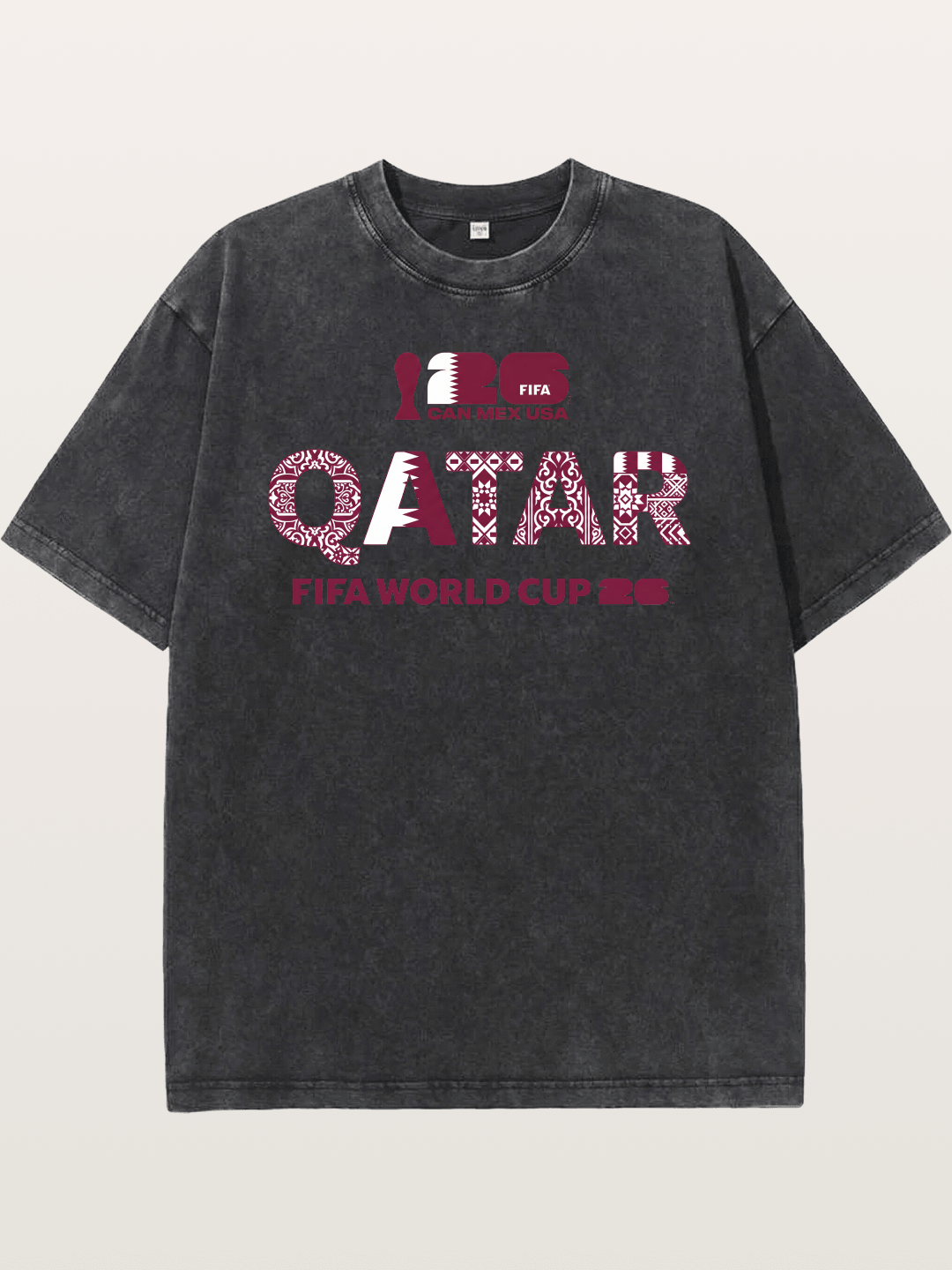 Qatar 2026 Geometric Ornament Art Washed T-shirt