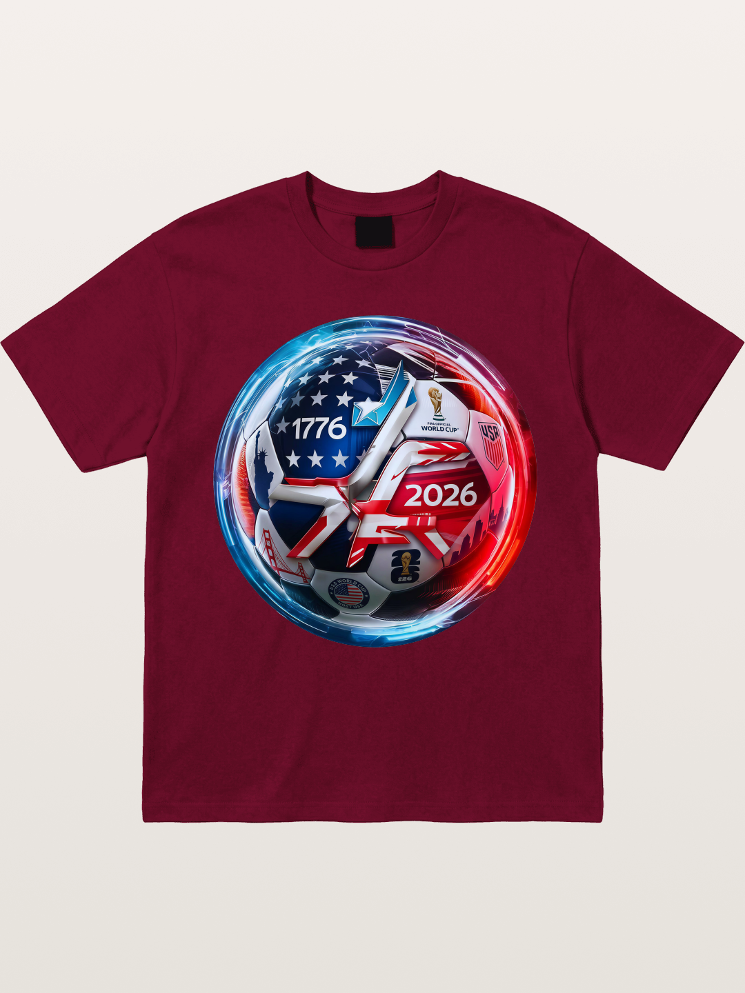 2026 USA Soccer Ball Poster Gildan T-shirt