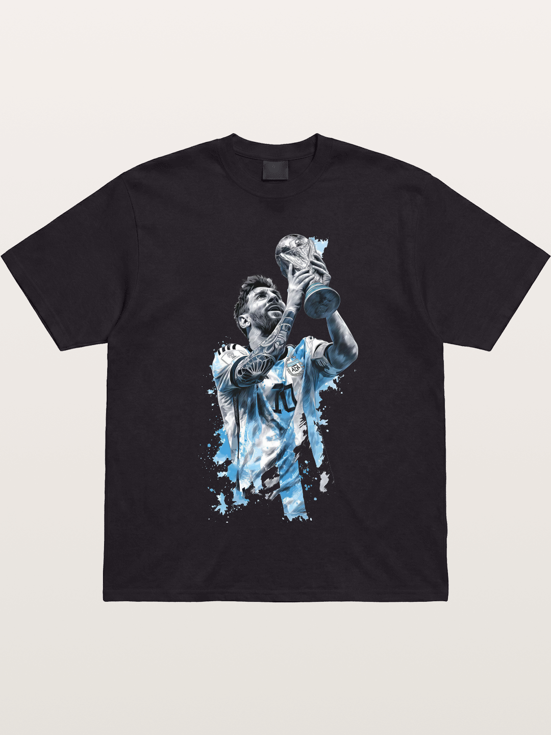 Messi WC Trophy Watercolor Gildan T-shirt