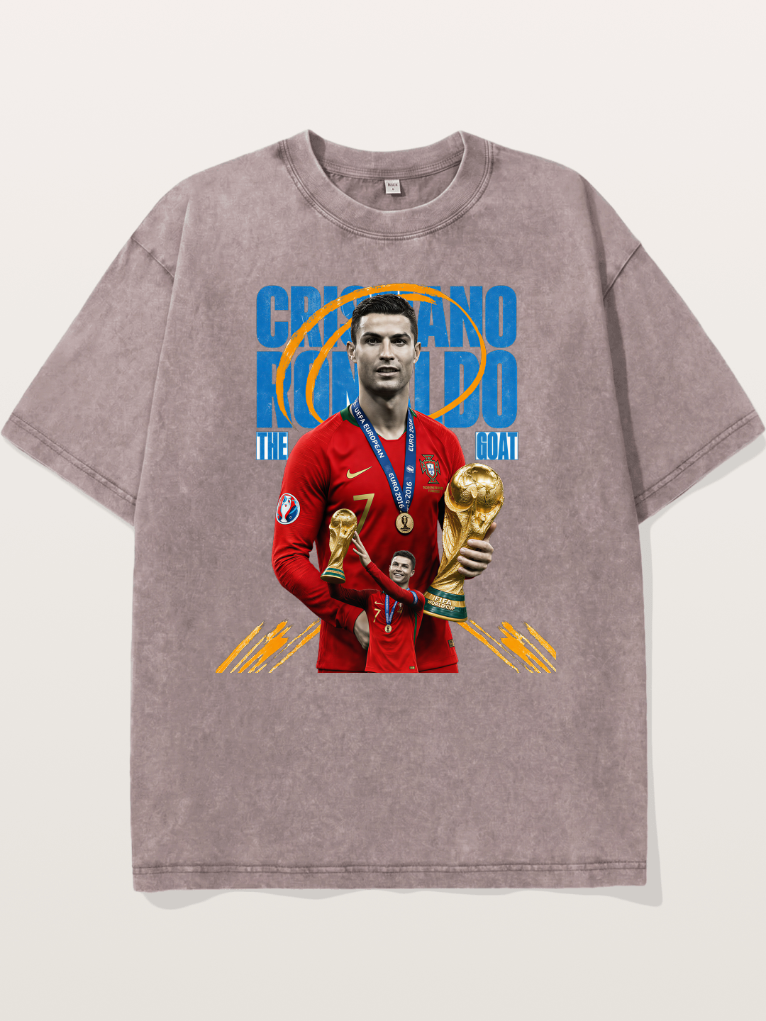 CR7 Portugal WC Trophy Art Washed T-shirt