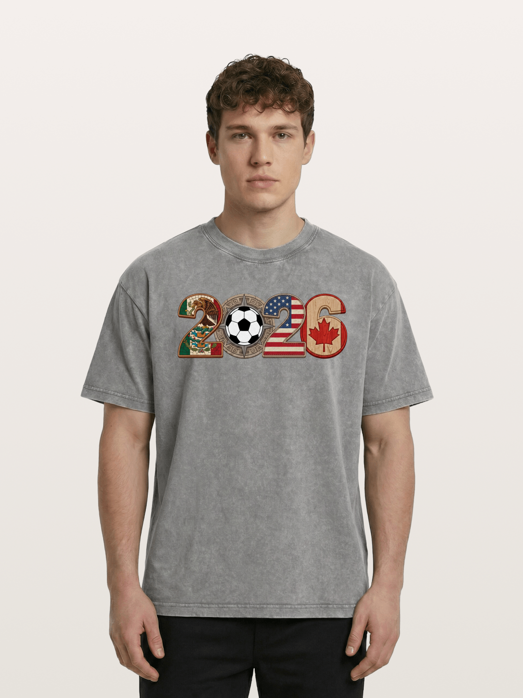 2026 WC Tribal Flag Design Washed T-shirt