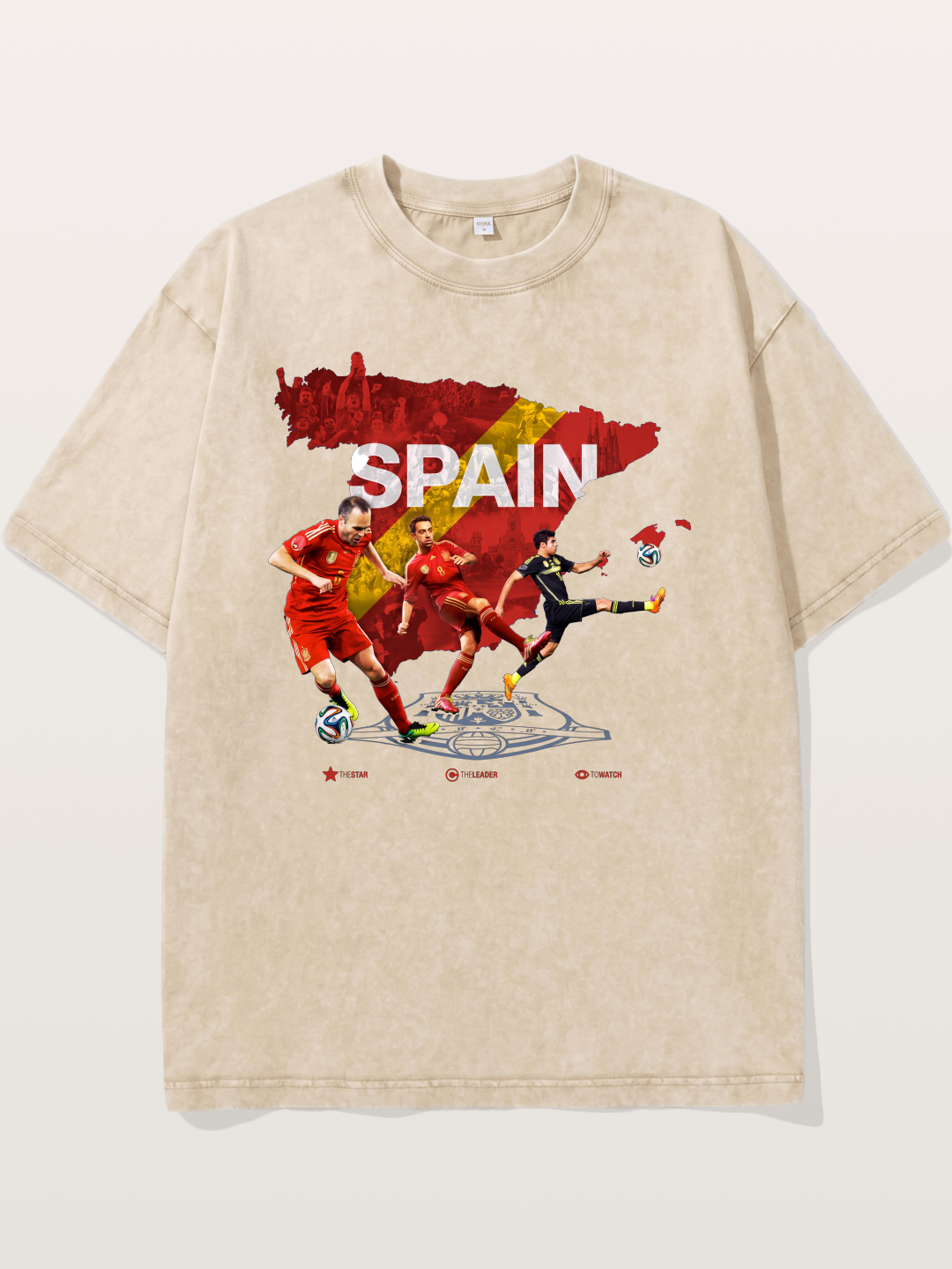 Spain National Team Players Collage Washed T-shirt