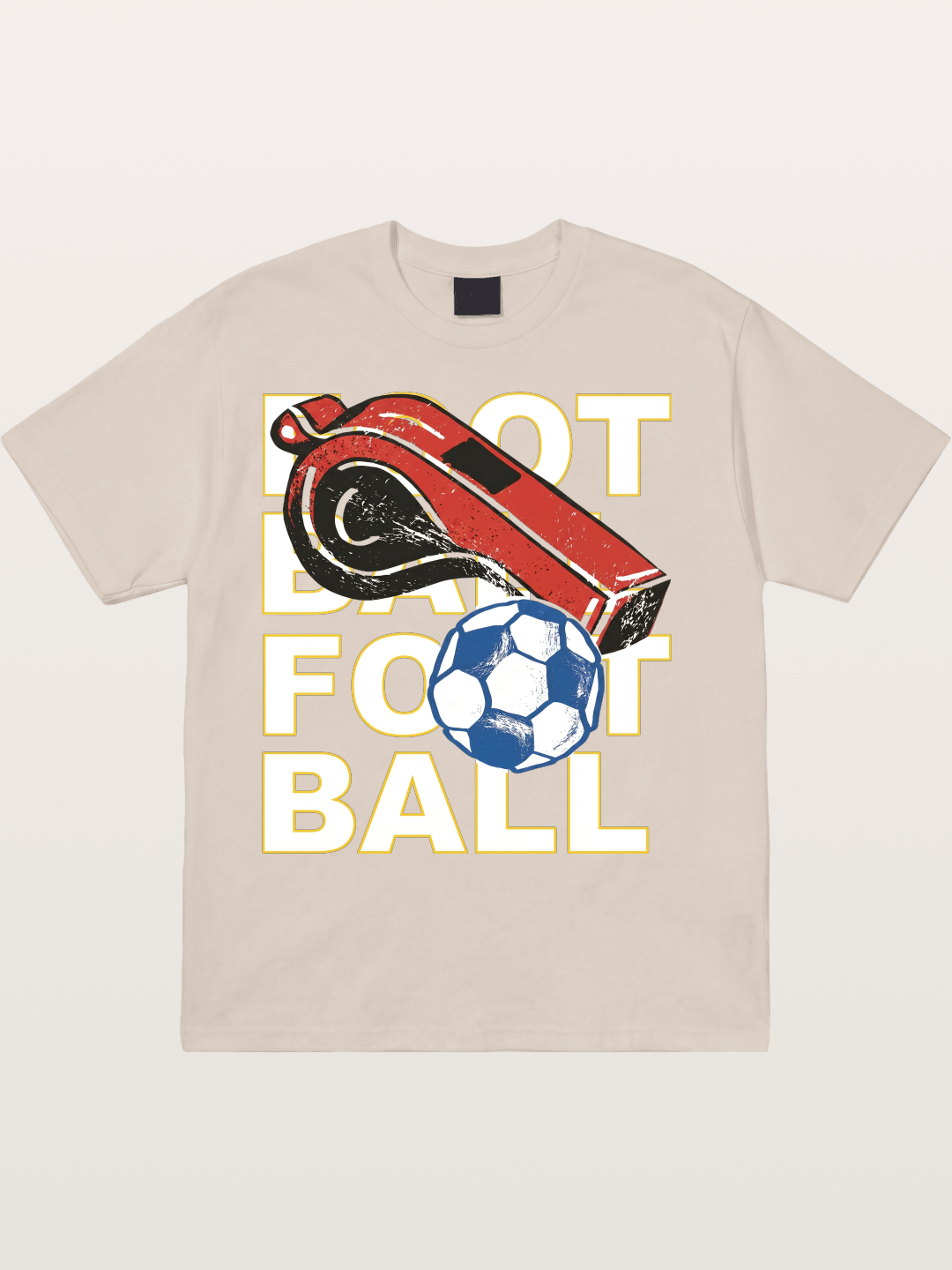 Retro Whistle Football Art Cotton T-shirt