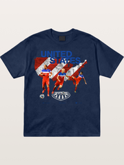 USA Soccer Stars On Map Outline Cotton T-shirt
