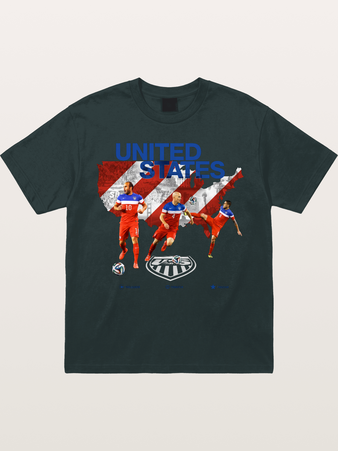 USA Soccer Stars On Map Outline Gildan T-shirt