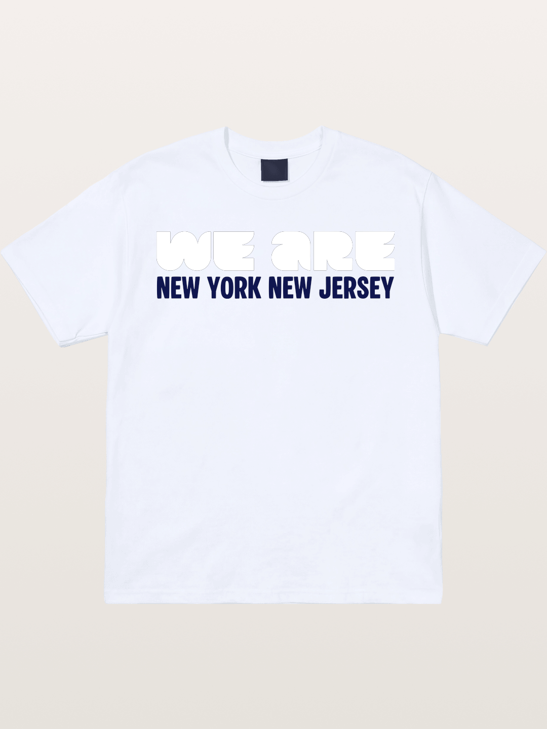 New York New Jersey Navy Typo Gildan T-shirt