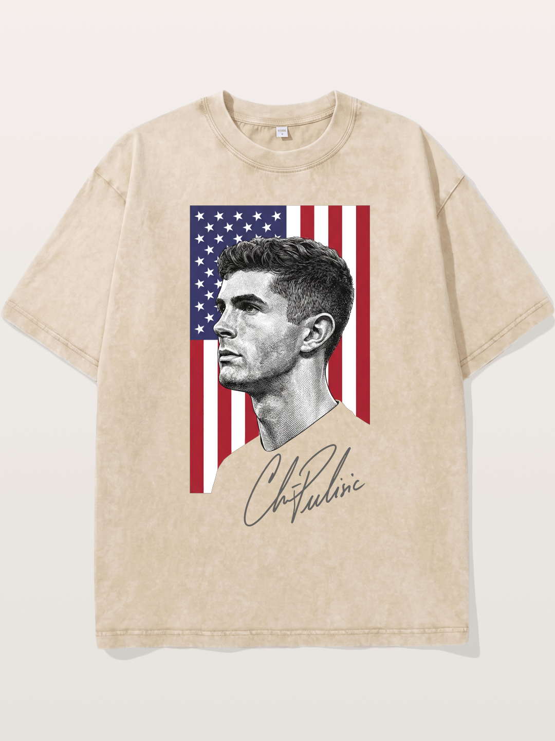 Christian Pulisic US Flag Backdrop Washed T-shirt