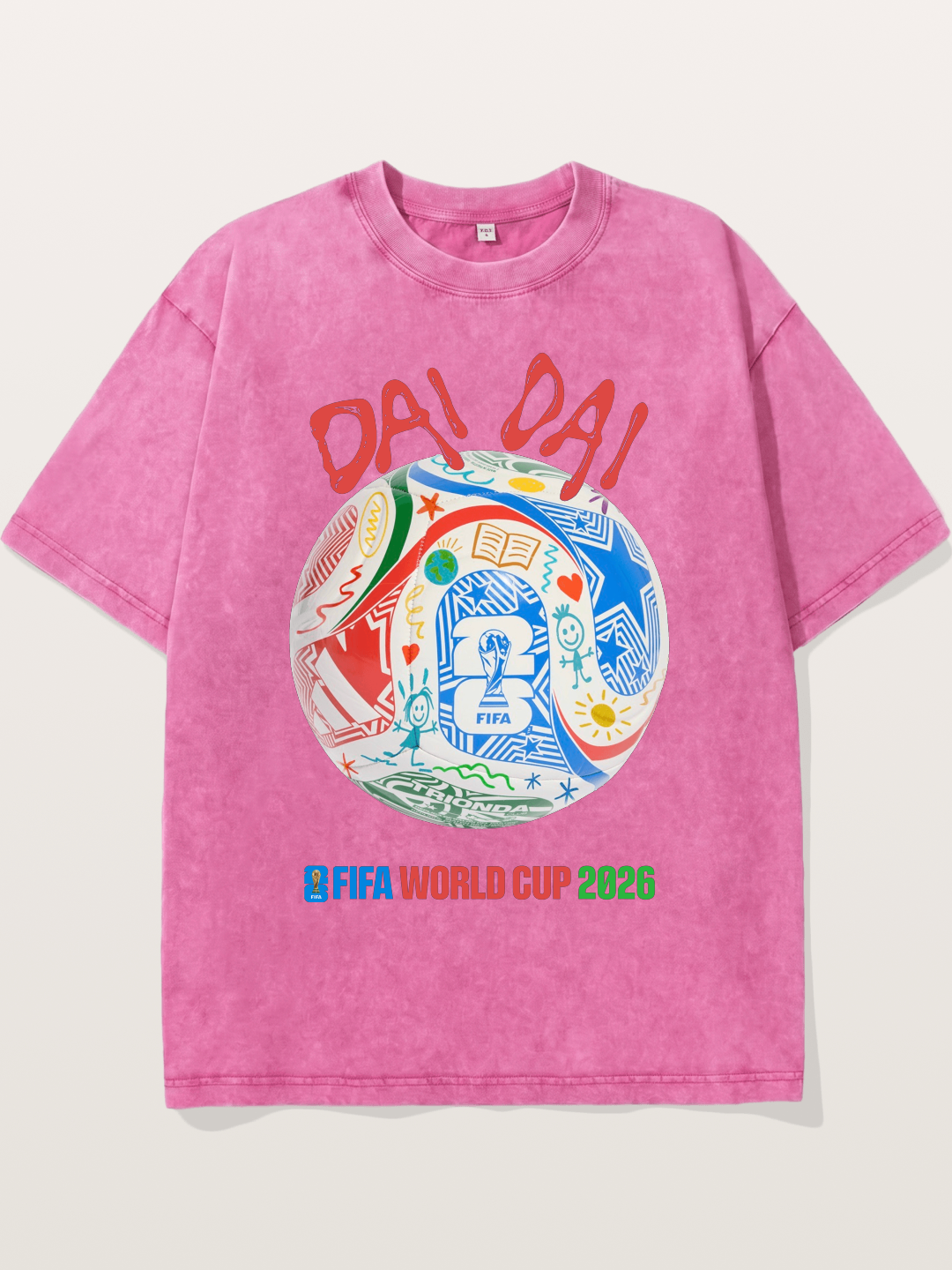 FIFA World Cup 2026 Doodle Soccer Ball Washed T-shirt
