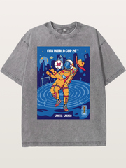 WC 2026 Astronaut Soccer Player Washed T-shirt