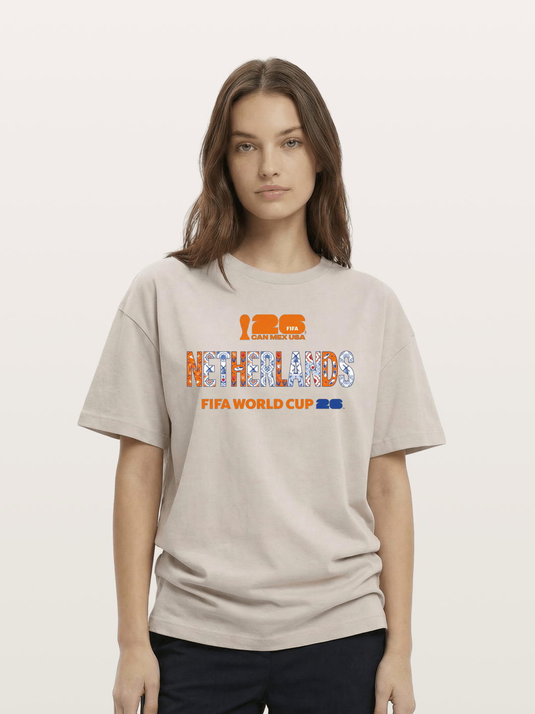 Netherlands 2026 Delft Blue Typo Cotton T-shirt