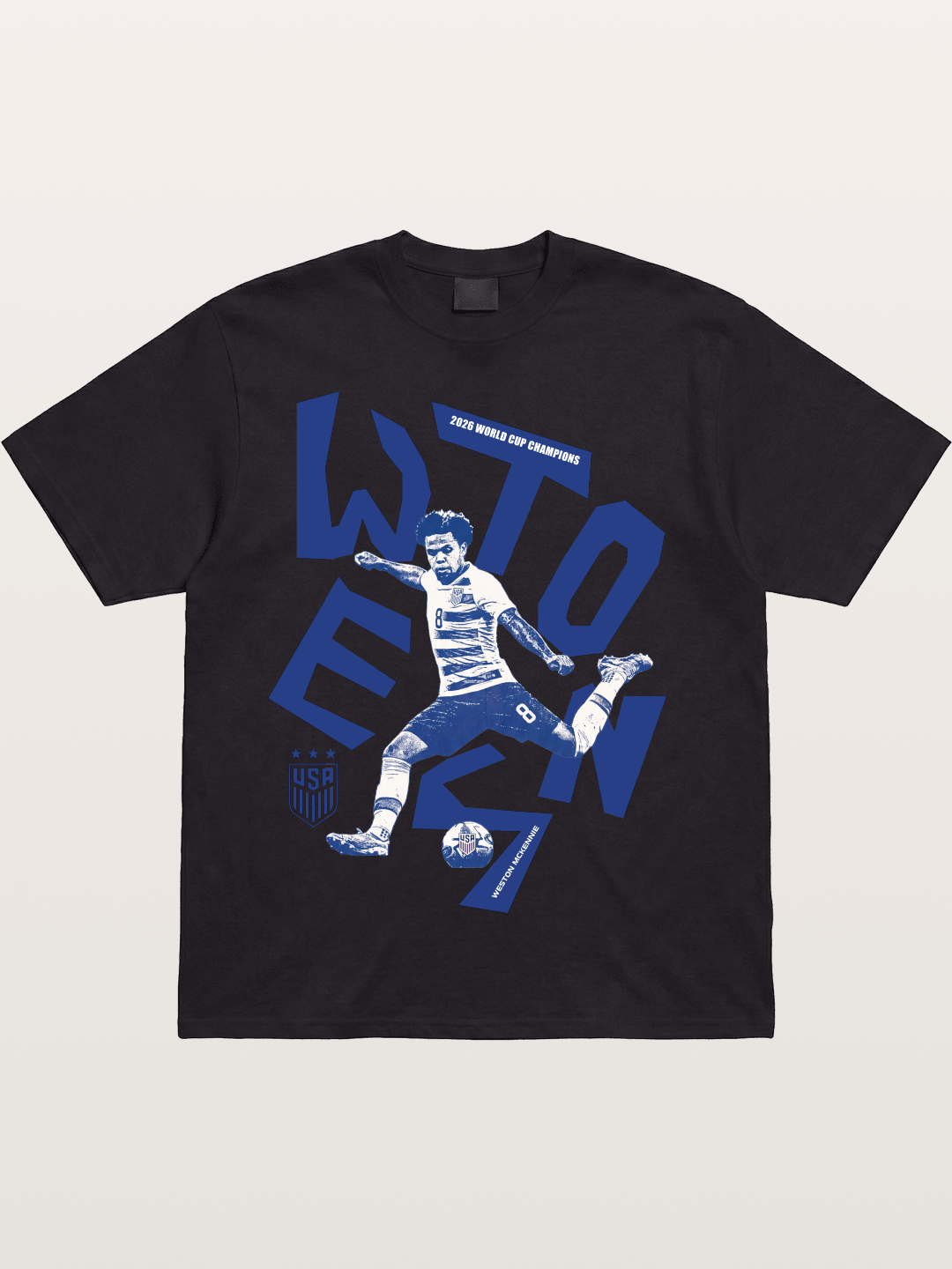 Weston Mckennie Bold USA Lettering Cotton T-shirt