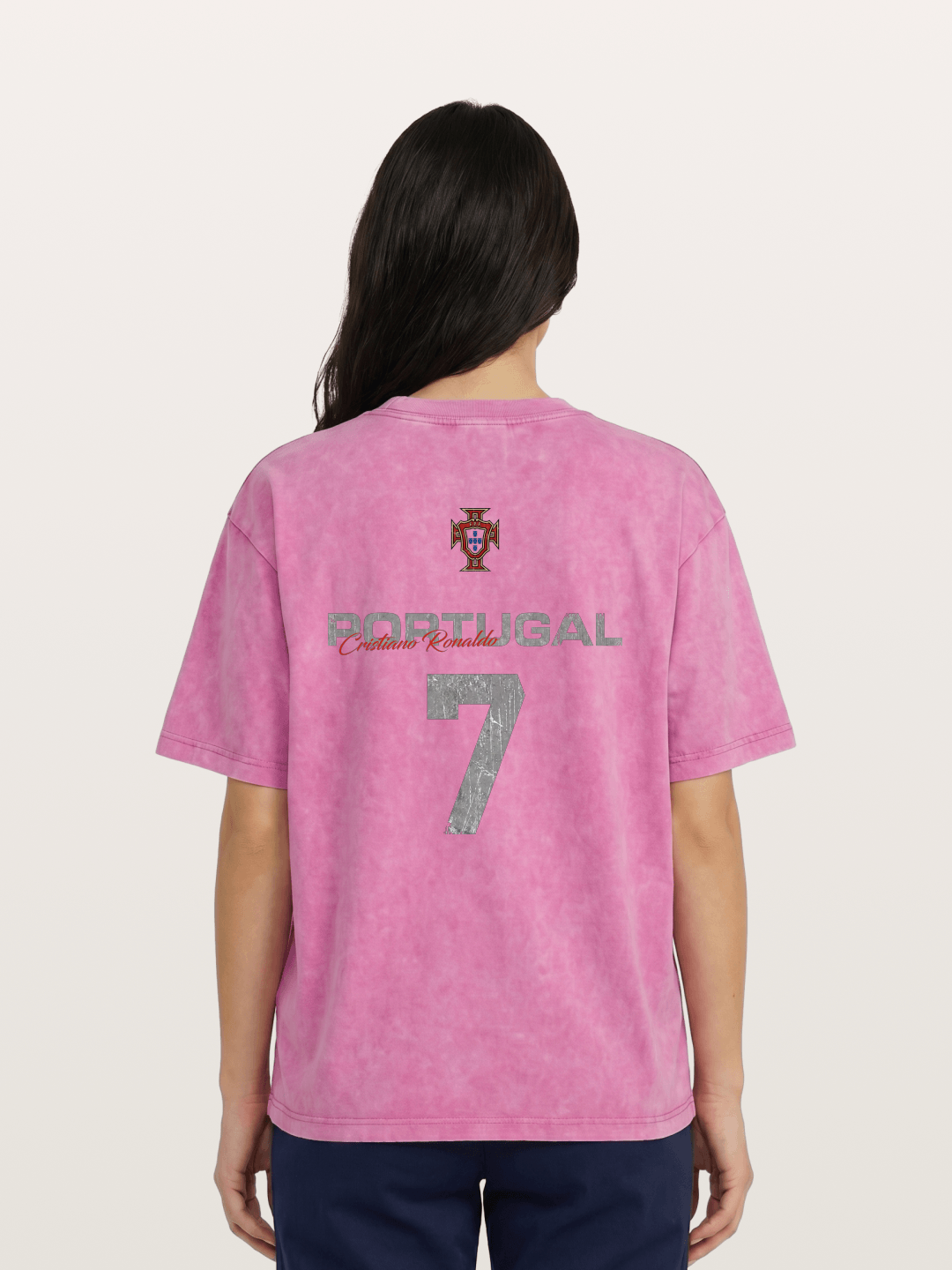 Portugal Ronaldo 7 Jersey Washed T-shirt