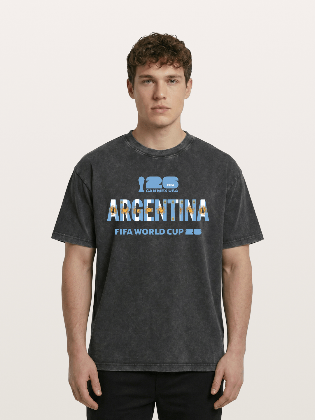 2026 World Cup Argentina Sun Design Washed T-shirt
