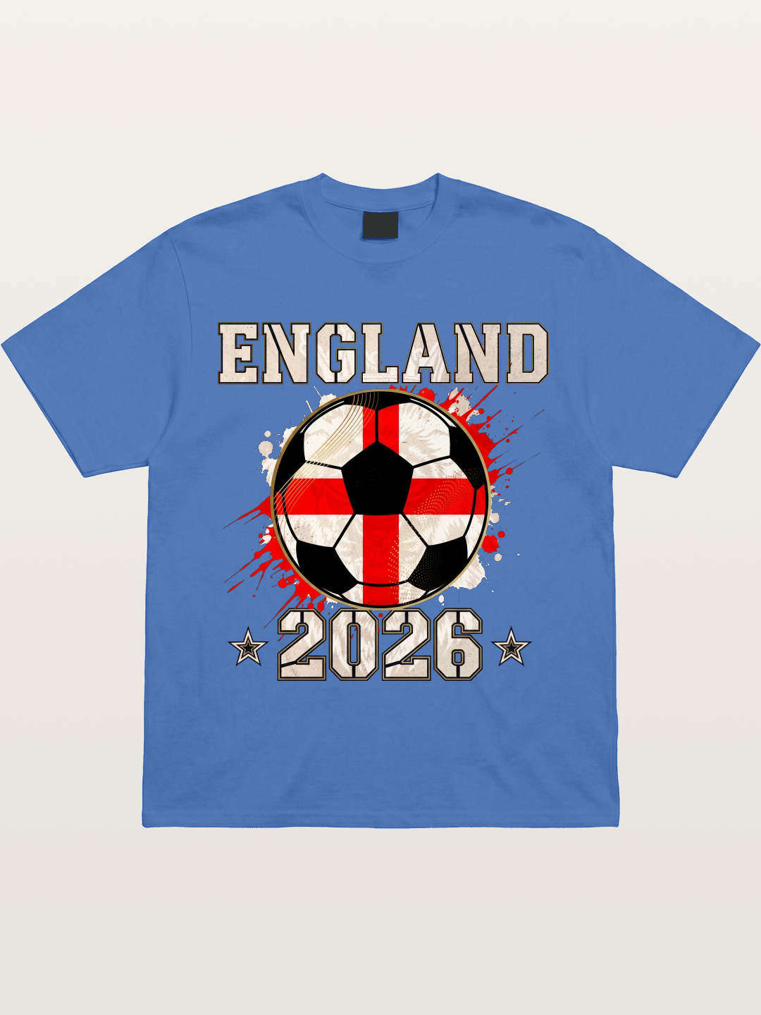 England 2026 Soccer Cross Flag Gildan T-shirt