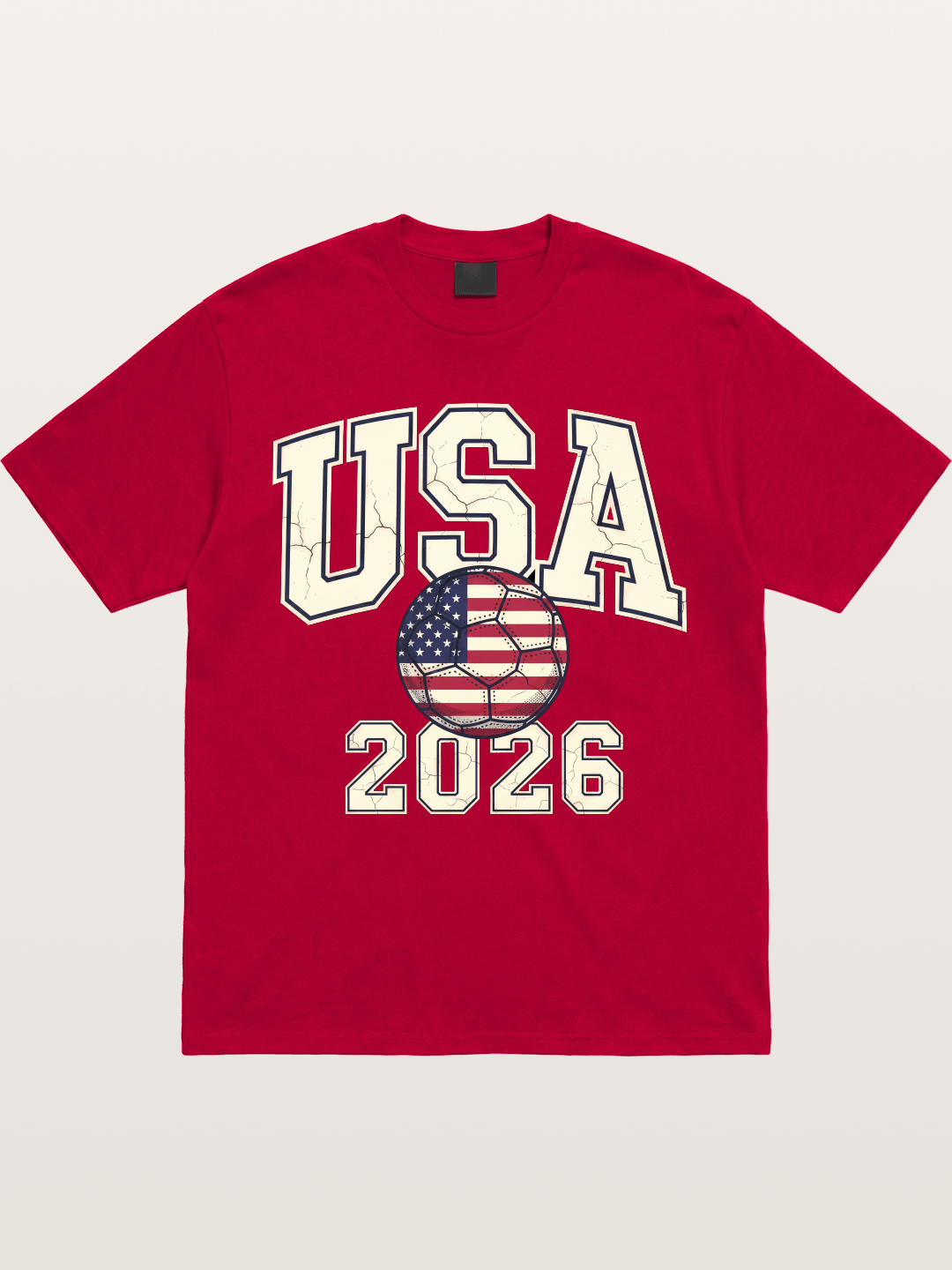 USA 2026 Cracked Letter Soccer Gildan T-shirt