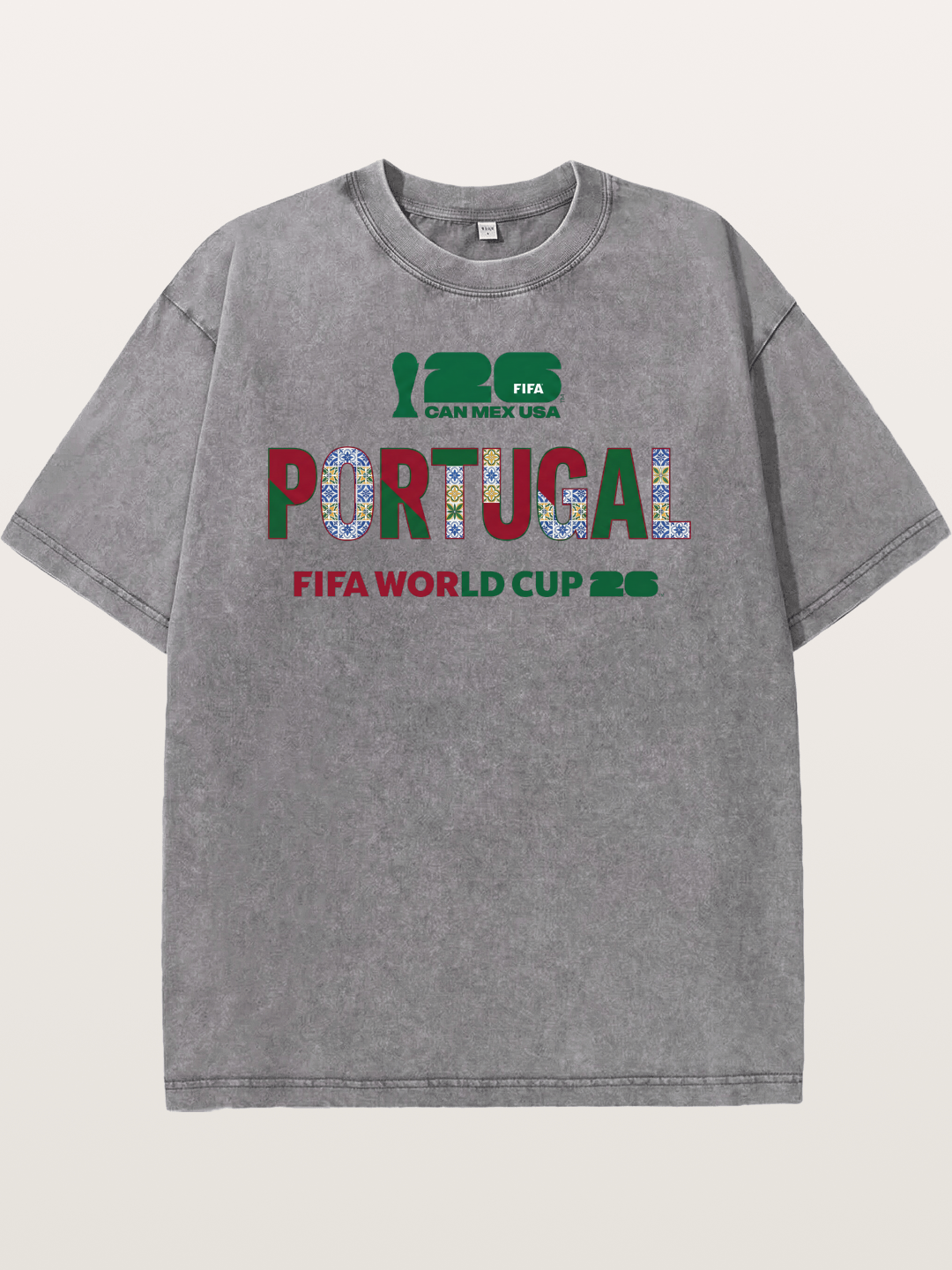 Portugal 2026 Pattern Art Washed T-shirt