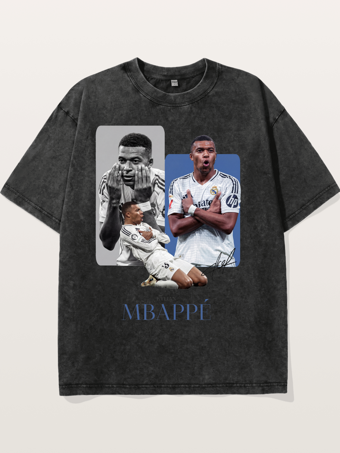 Mbappe Real Madrid Collage Washed T-shirt