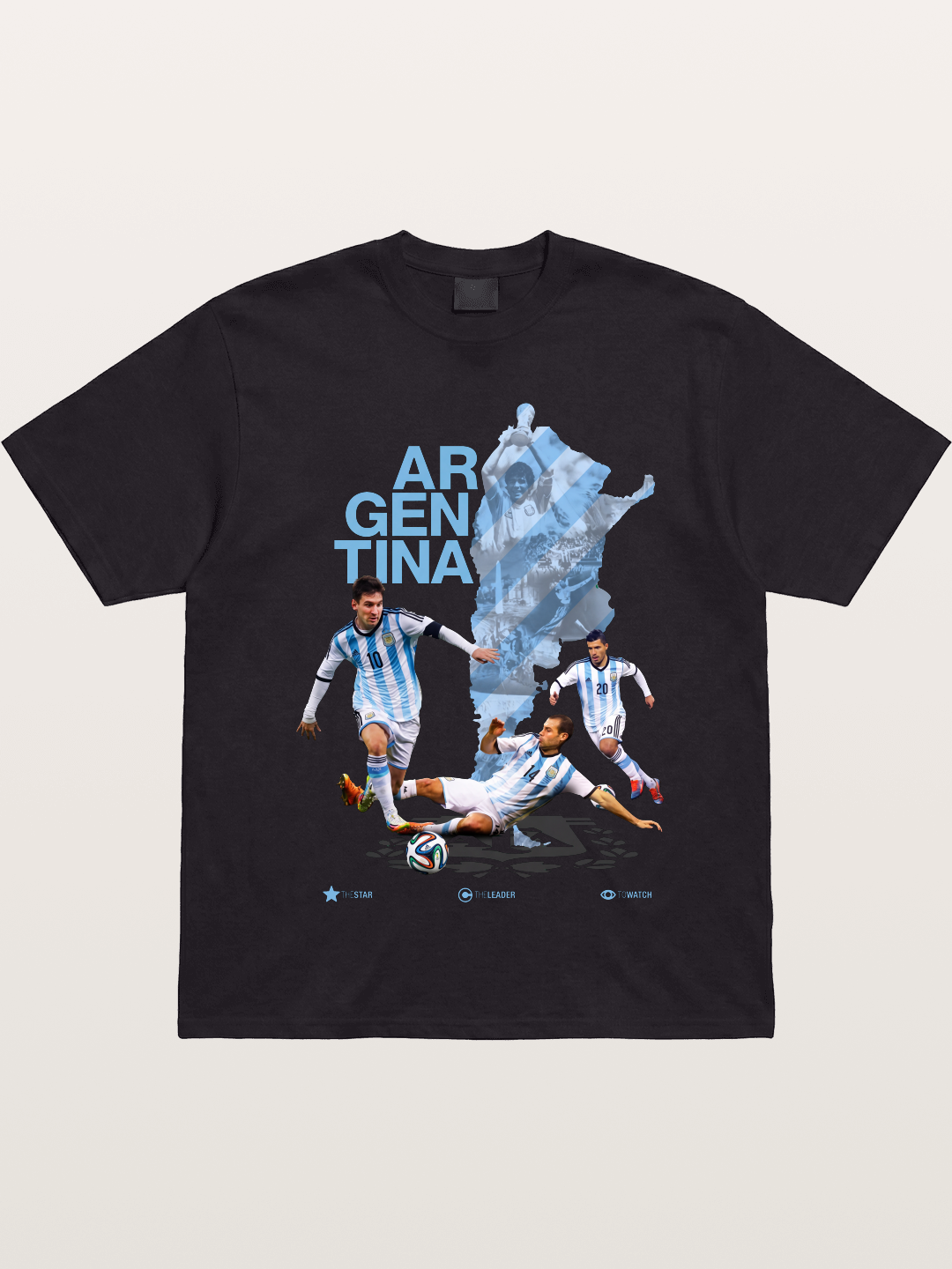 Argentina Soccer Legends Map Layout Gildan T-shirt