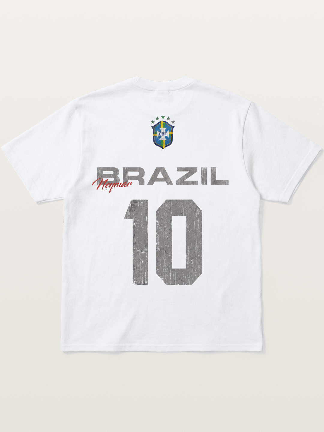 Brazil Neymar 10 Vintage Cotton T-shirt