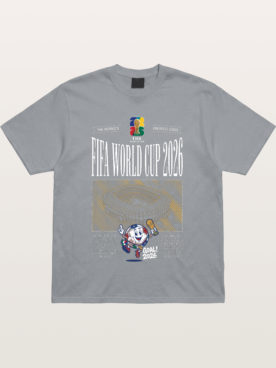 2026 WC Stadium Mascot Line Art Gildan T-shirt