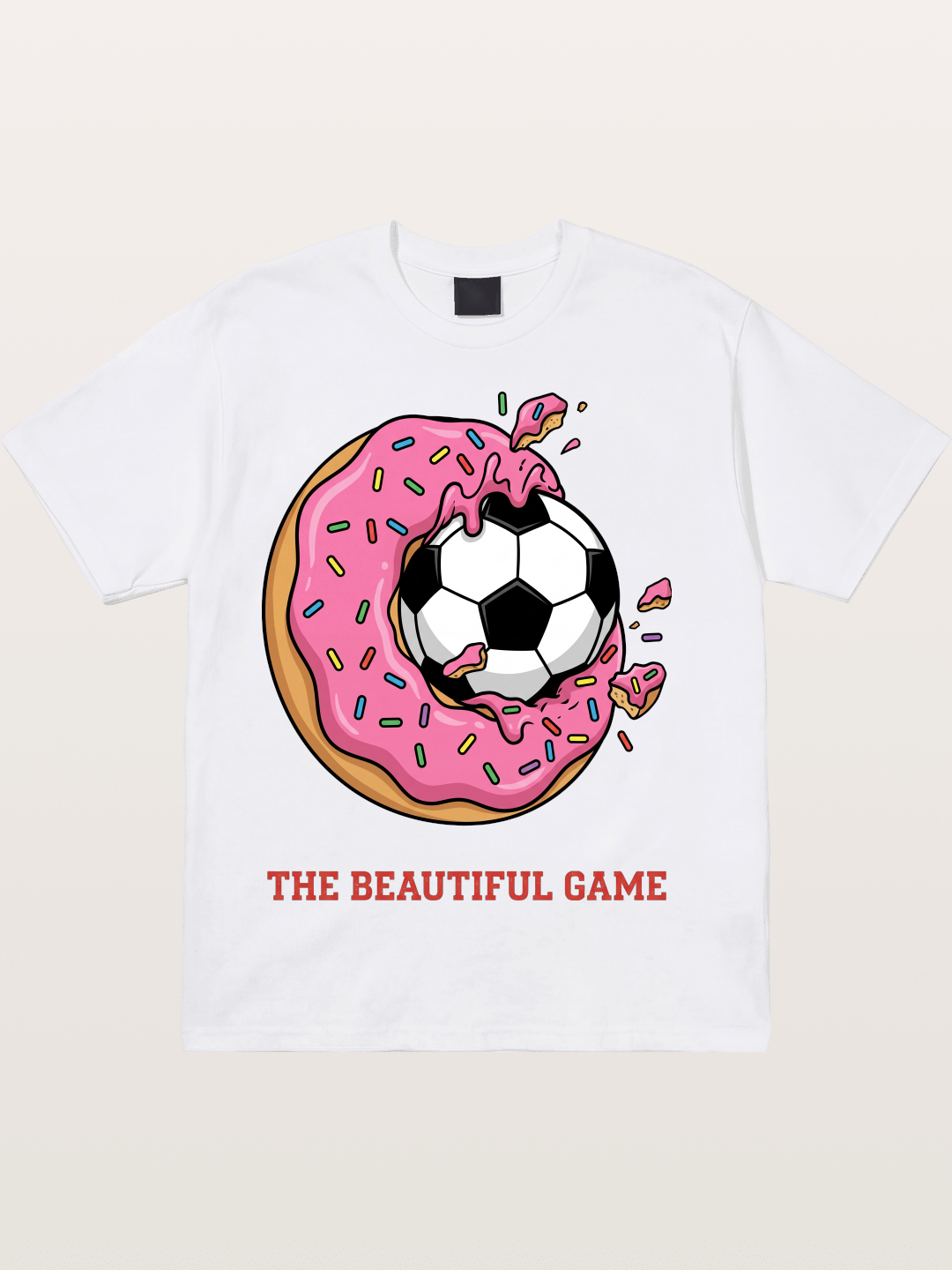 Donut Soccer Sweet Game Art Cotton T-shirt