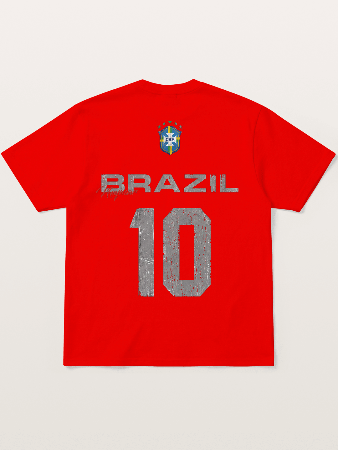Brazil Neymar 10 Vintage Cotton T-shirt