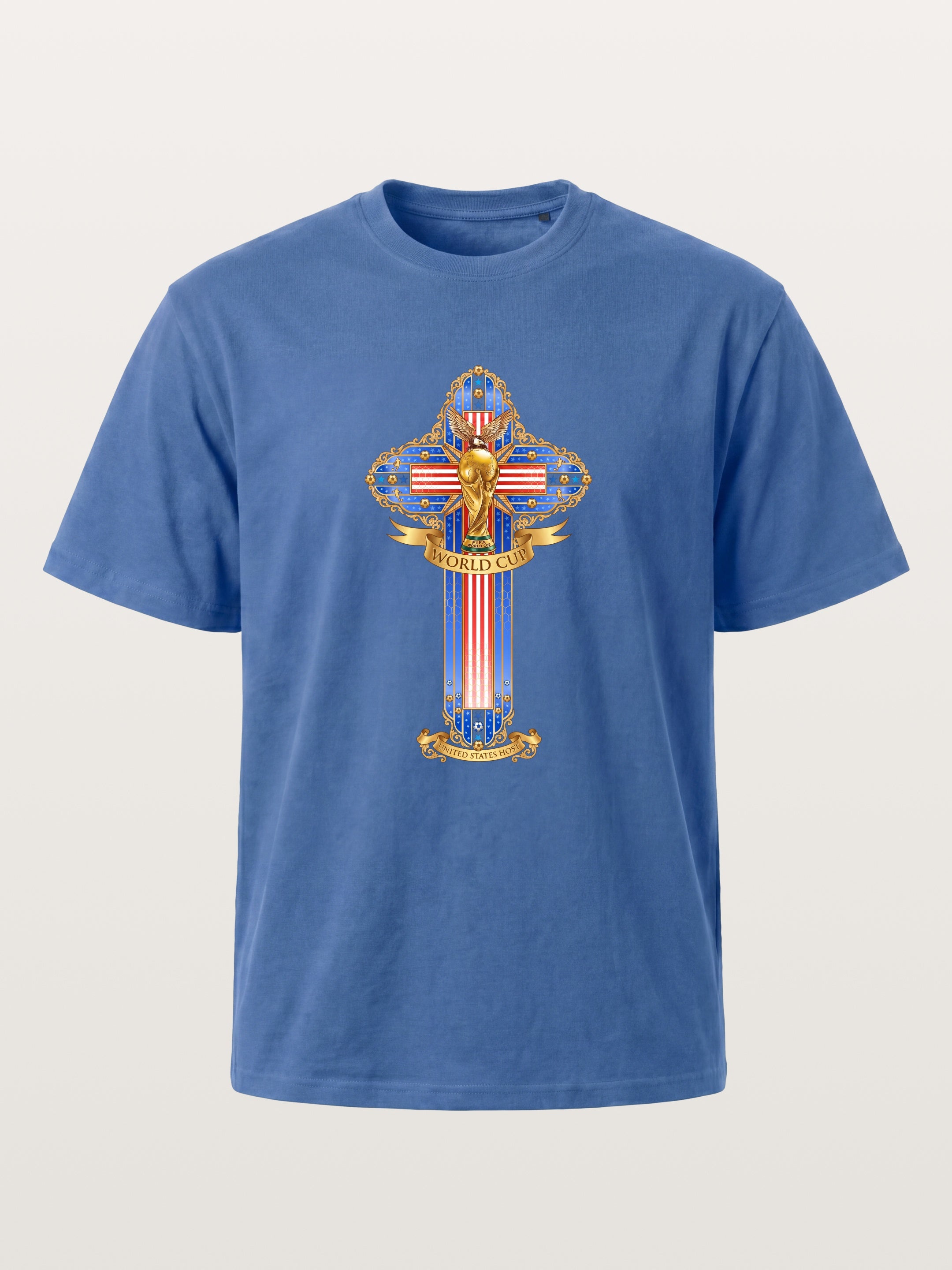USA Cross World Cup Trophy Card Gildan T-shirt