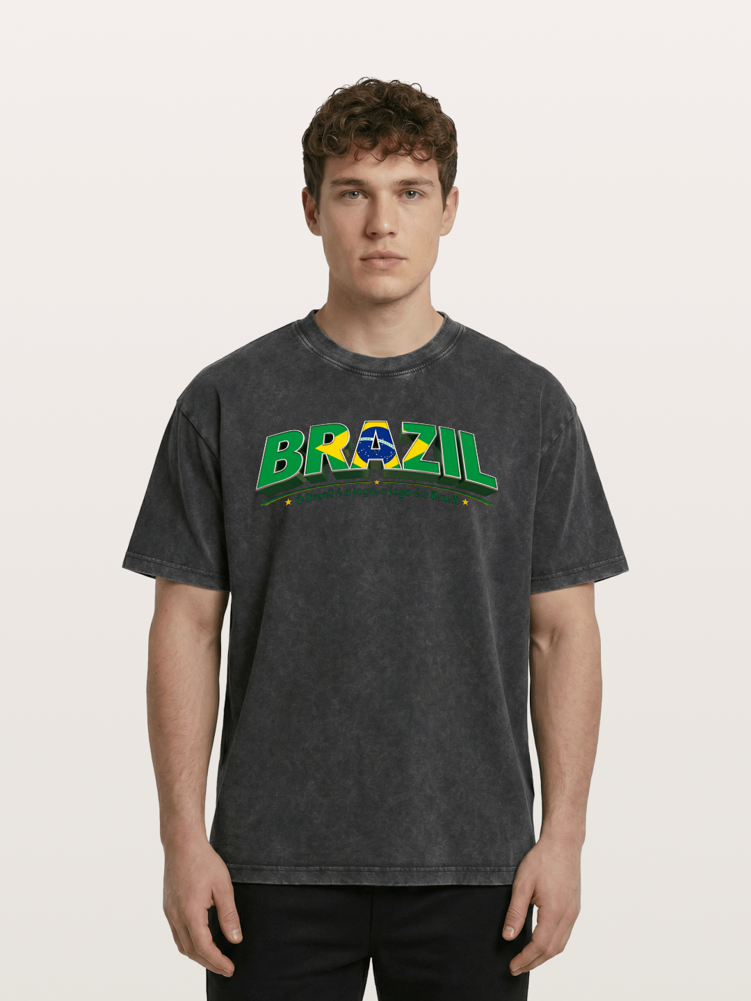 Brazil Retro Team Logo WC Washed T-shirt