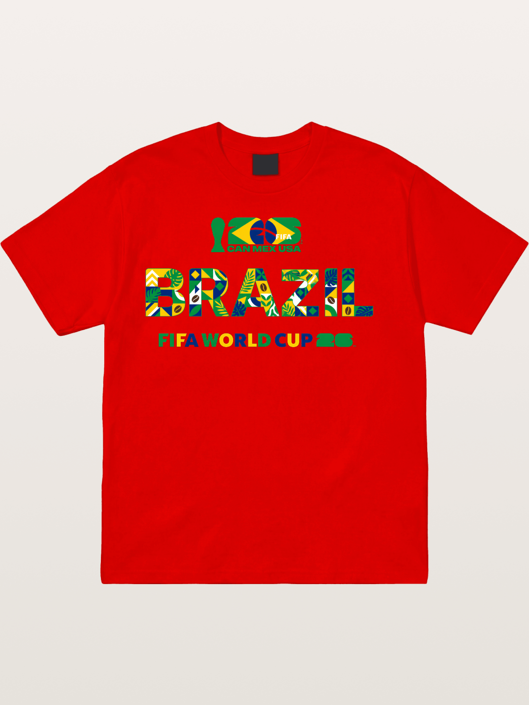 Brazil 2026 Floral Pattern Art Cotton T-shirt