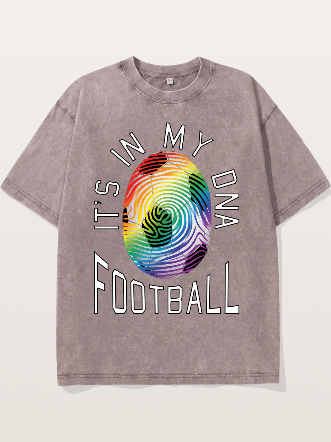 Football DNA Rainbow Print Washed T-shirt