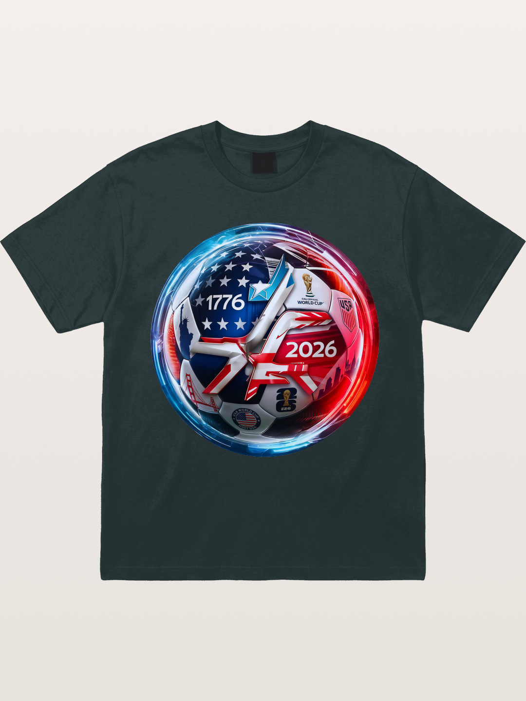 2026 USA Soccer Ball Poster Gildan T-shirt