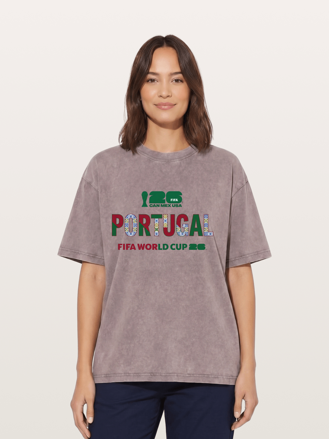 Portugal 2026 Pattern Art Washed T-shirt