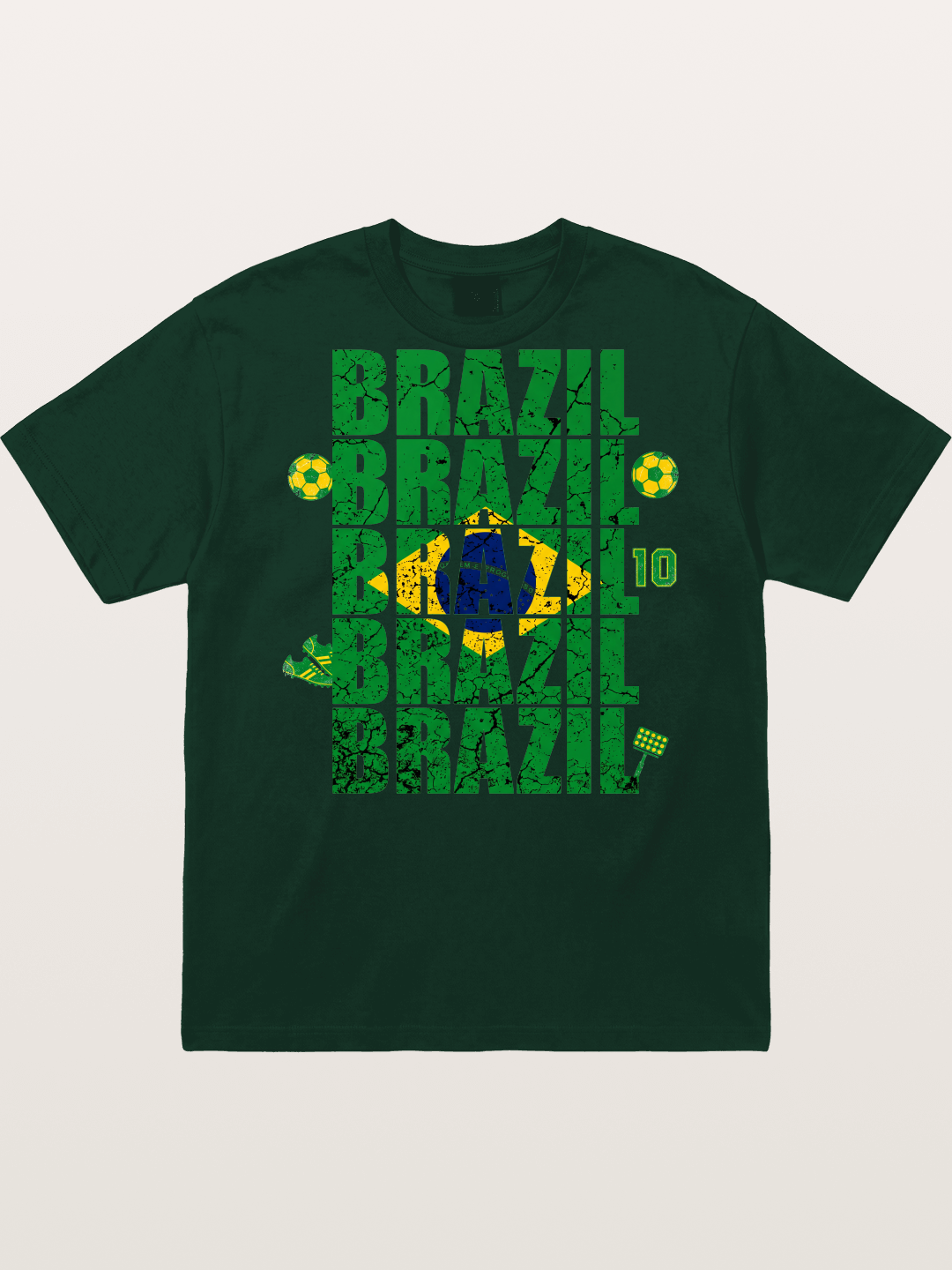Brazil Cracked Text Collage Art Gildan T-shirt