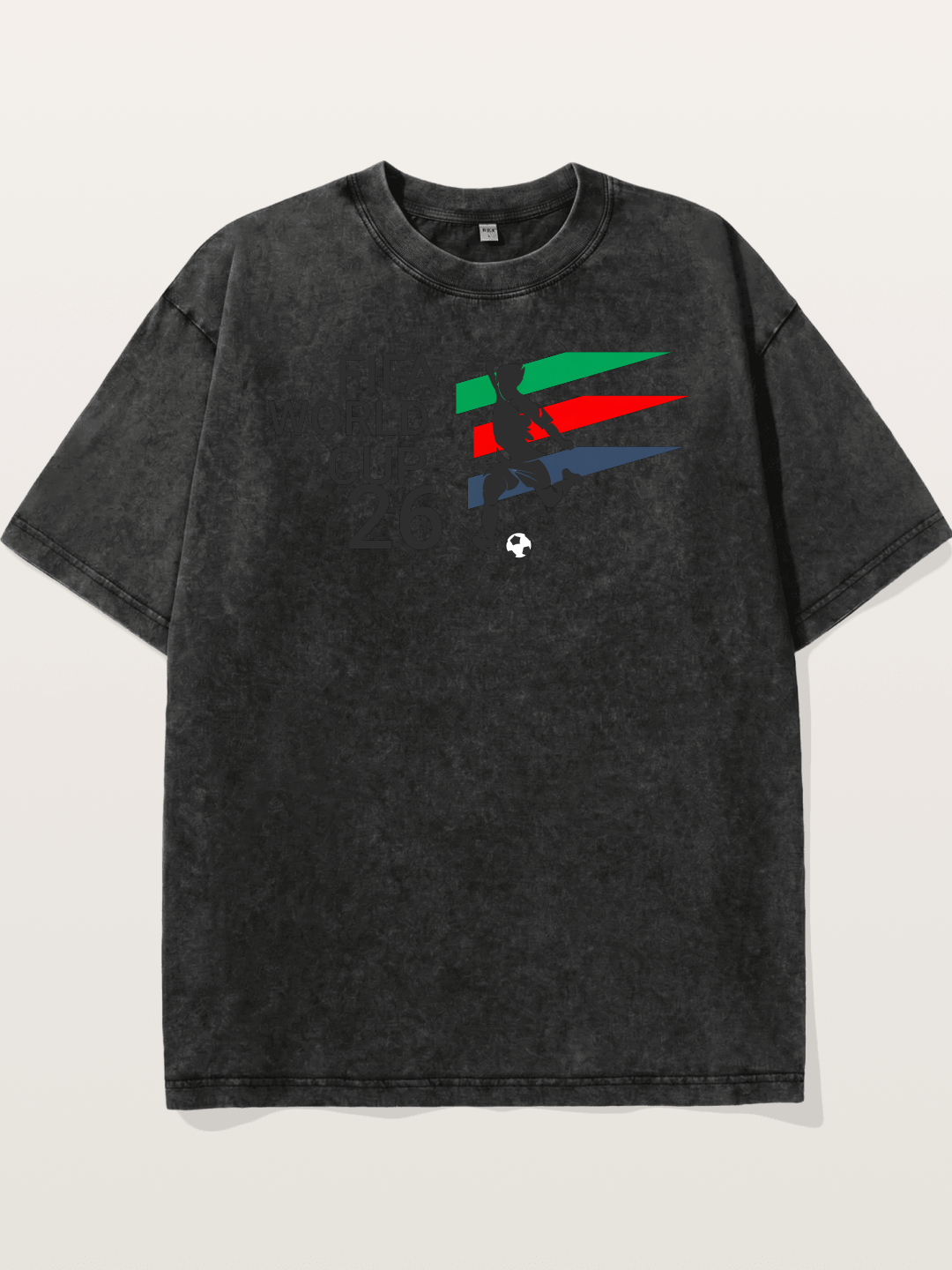 2026 WC Soccer Player Color Stripes Washed T-shirt