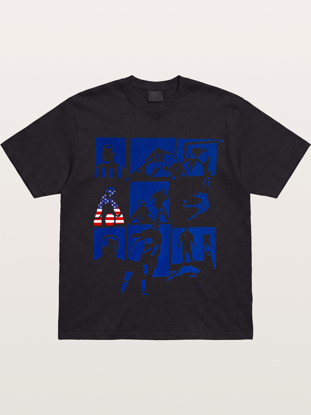 USA Soccer Player Silhouette Grid Gildan T-shirt