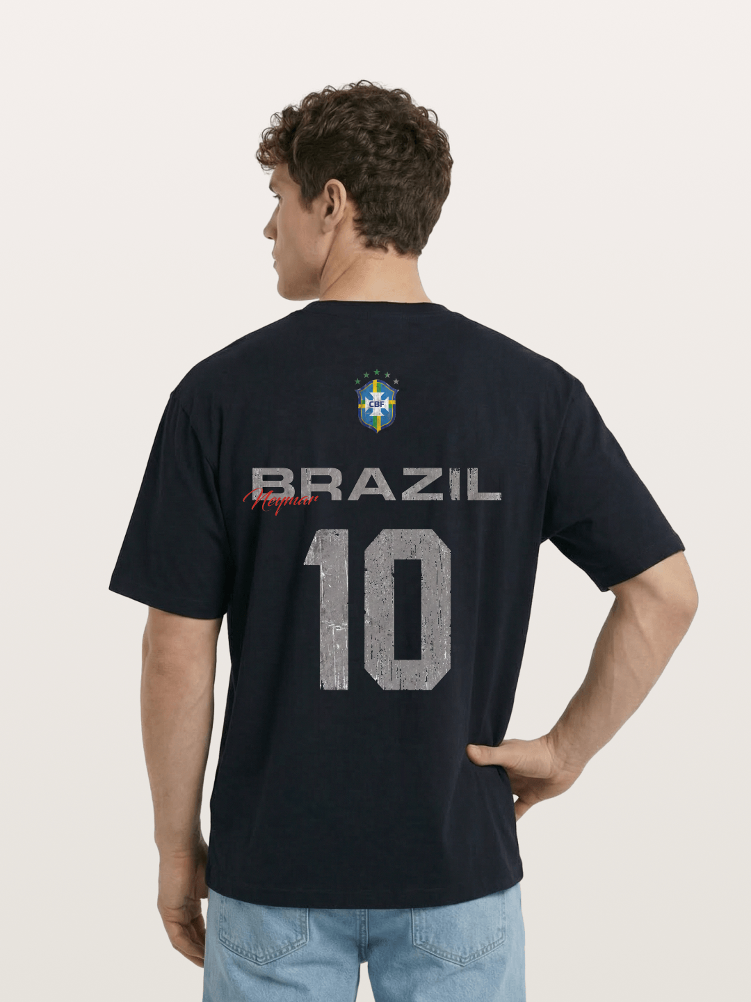 Brazil Neymar 10 Vintage Cotton T-shirt