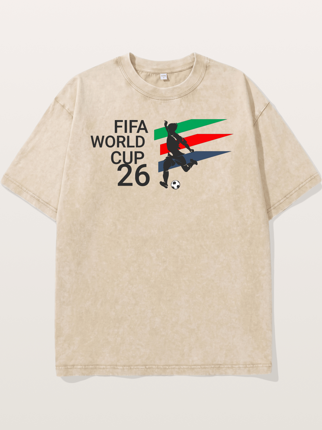 2026 WC Soccer Player Color Stripes Washed T-shirt