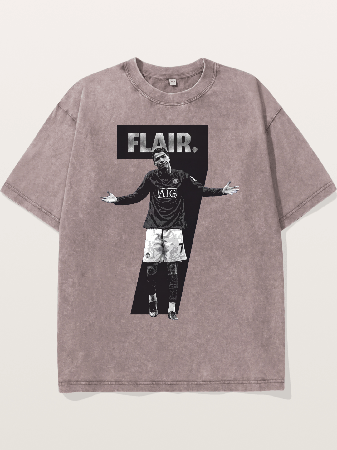 Ronaldo Black And White Number 7 Washed T-shirt