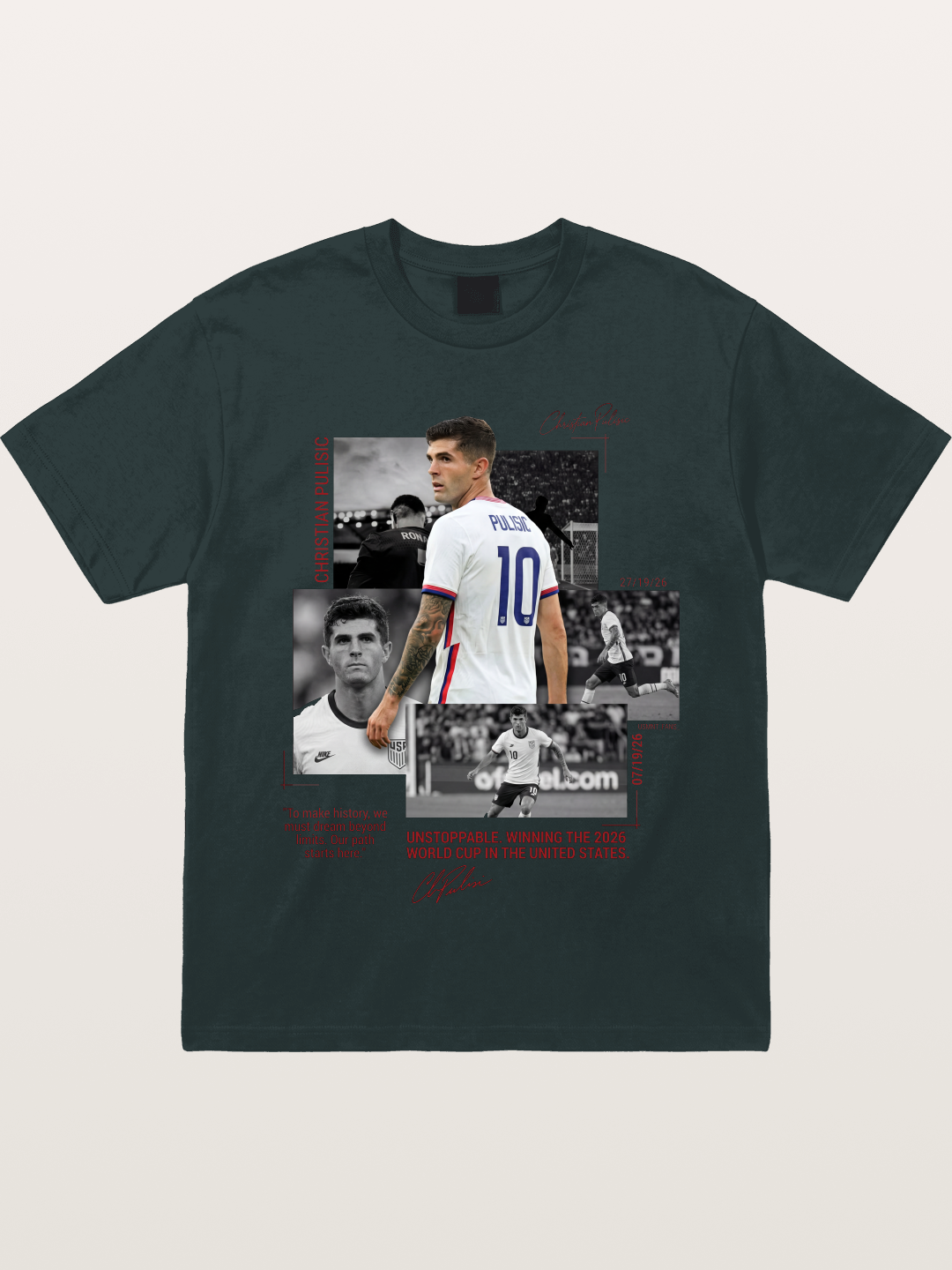 Christian Pulisic Match Day Montage Gildan T-shirt