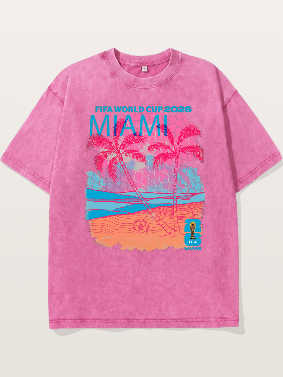 Miami WC 2026 Tropical Sunset Beach Washed T-shirt