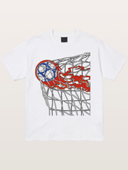 Flaming Goal Net Illustration Cotton T-shirt